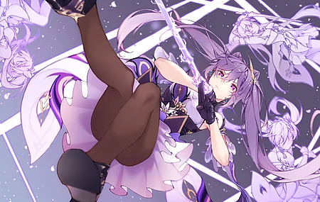 紫发 原神 可爱 清纯 紫色眼睛 武器 