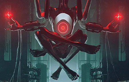 AI艺术 霓虹灯 超现实主义 奇幻艺术 未来主义 立方体 灯光 黑暗 科幻 