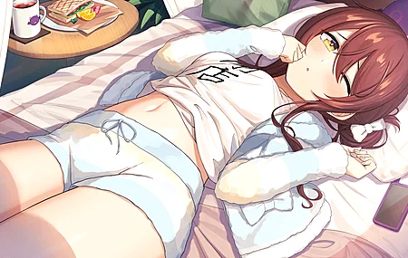 黑发 动漫 动漫女孩 三明治 杯子 黄色的眼睛 手机 