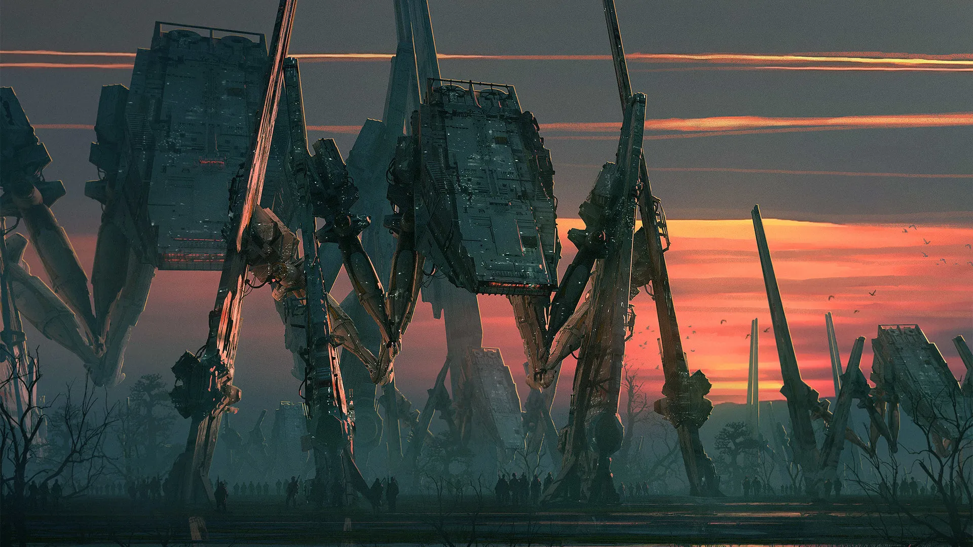 科幻小说 AI艺术 日落