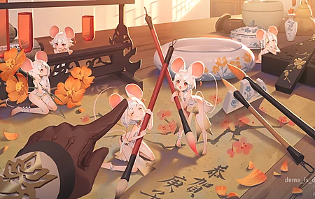 动漫 动漫女孩 AI艺术 原图 肖像 鼠标女孩