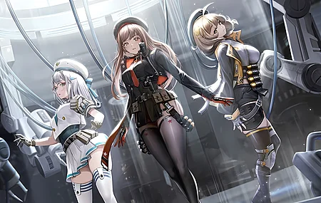 女性三人组 胜利女神 阿尼斯  拉皮  动漫女孩 