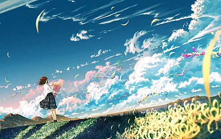 女学生 黑发 淑女  动漫女孩 艺术 