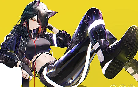 红眼睛 动漫 动漫女孩 茶 武士 黑发 狼女 赛博朋克 武士 