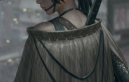  原创人物 女人 虚构角色 幻想女孩 雨中女武士