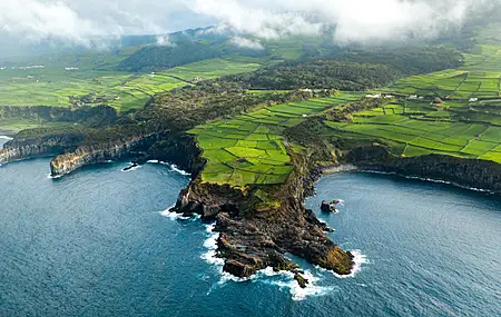 亚速尔群岛 海岸 鸟瞰 野外 