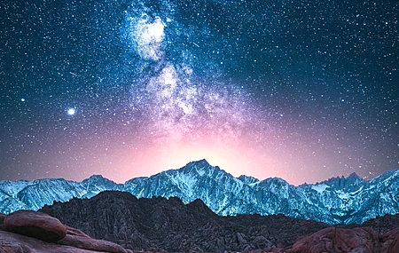 摄影 风景 山 自然 雪 日落 星星 繁星点点的夜晚 