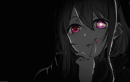 观看者  动漫女孩 简单背景 星星眼睛 红宝石星野 极简主义 