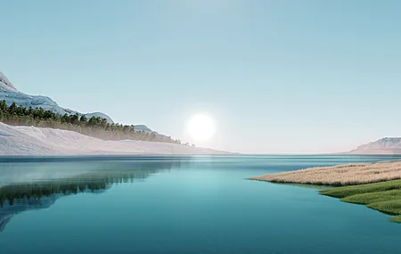 AI艺术 景观  太阳  河流景观