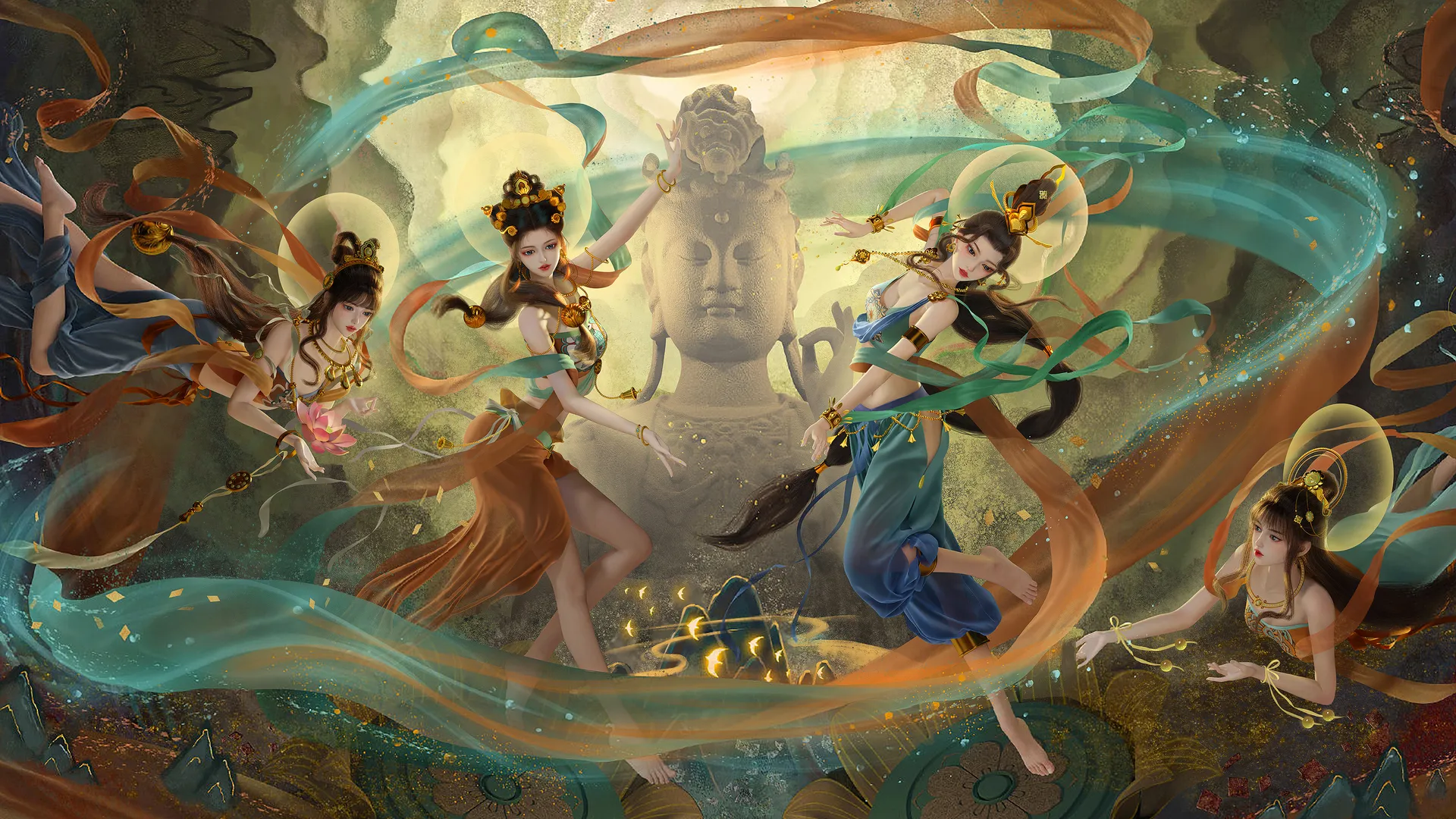 游戏CG角色 其他 游戏CG艺术 敦煌艺术 中国古典壁画风格