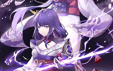  原神 雷登幕府紫色眼睛 服装 伞 剑