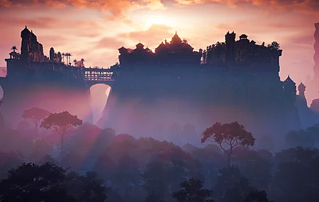 零点黎明 电子游戏 子午线  桌山 山顶 树木 云 峡谷 