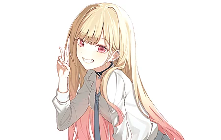 红眼睛 金发女郎 北川马林 玩偶 动漫女孩 白色背景 简单背景