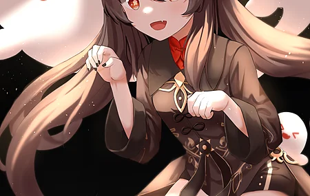 猫女孩 胡桃  黑发 动漫女孩  兽耳 