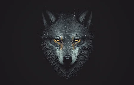 艺术 AI艺术 简单背景 动物 狼 