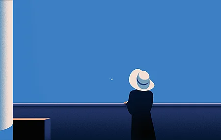  帽子 海鸥 蓝色 