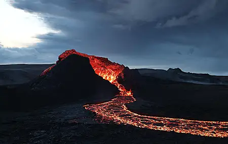 托比·埃利奥特 自然 风景 火山 熔岩 傍晚 云 冰岛 天空 
