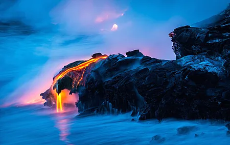 岩石 熔岩 云 薄雾 海岸 