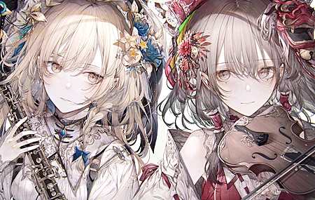 动漫 动漫女孩 小莫鲁 艺术作品  白井灵木 麒麟玛丽莎 乐器 