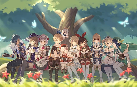  卡通动漫 二次元少男少女 欢乐的聚会 卡通唯美