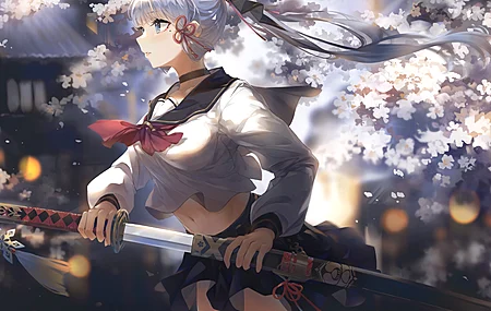 女学生 动漫 动漫女孩 拔剑的女孩 校服 