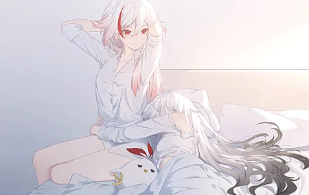 福华 拉斐拉  拥抱 红眼睛 本海 电子游戏艺术 动漫女孩 