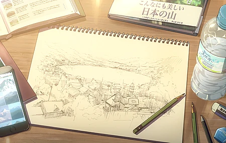  铅笔画 动漫 留言本 