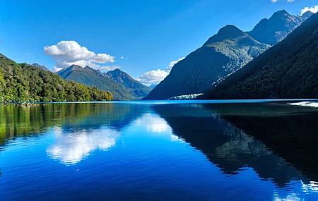  景观 新西兰 自然 水 反射 云 山 