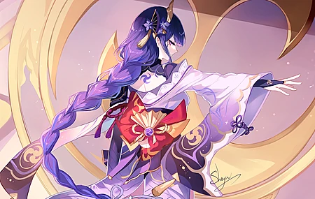 长发 紫色头发 辫子 谢亚 动漫 动漫女孩  电脑壁纸 4K壁纸