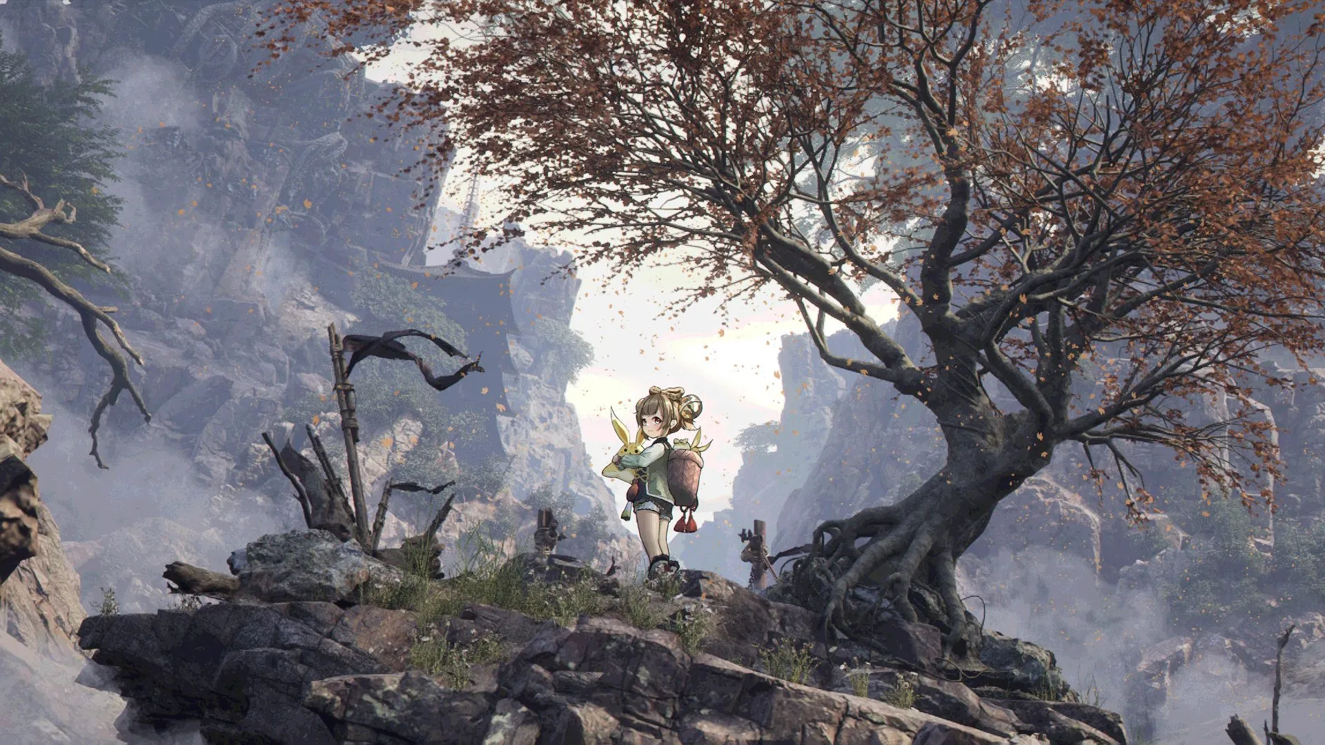 原神 图片 瑶瑶 原神 动漫 动漫女孩 山 树 电脑壁纸 8K壁纸