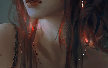 女人 长发 深色头发 侧视 看向别处  肖像 手机壁纸 4K壁纸