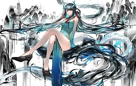 动漫 动漫女孩 高跟鞋 武士 中国服饰 黄昏 艺术作品  电脑壁纸 4K壁纸