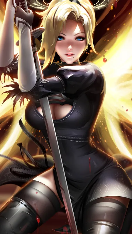 守望先锋 电子游戏角色 女人 金发女郎  手机壁纸 4K壁纸