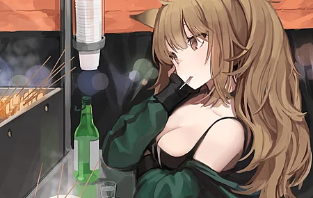 猫咪女孩 女人 淡褐色眼睛 动漫 动漫女孩  电脑壁纸 4K壁纸