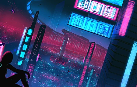 乔伊爵士 霓虹灯 城市风光 科幻小说  电脑壁纸 4K壁纸