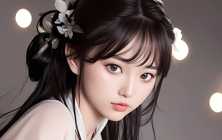 亚洲 女性 脸部 观看者 艺术 电脑壁纸 4K壁纸