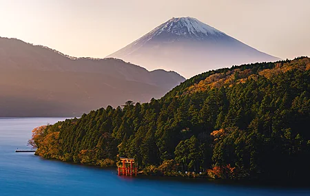 风景 自然 富士山 河流  电脑壁纸 4K壁纸