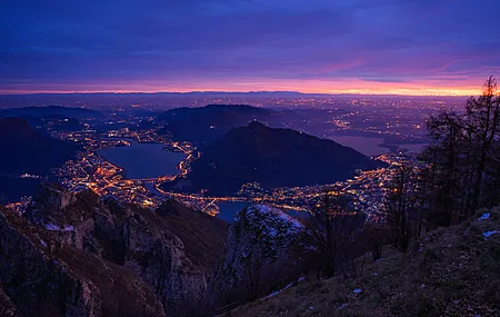 日落 风景 城市景观 山脉  电脑壁纸 4K壁纸