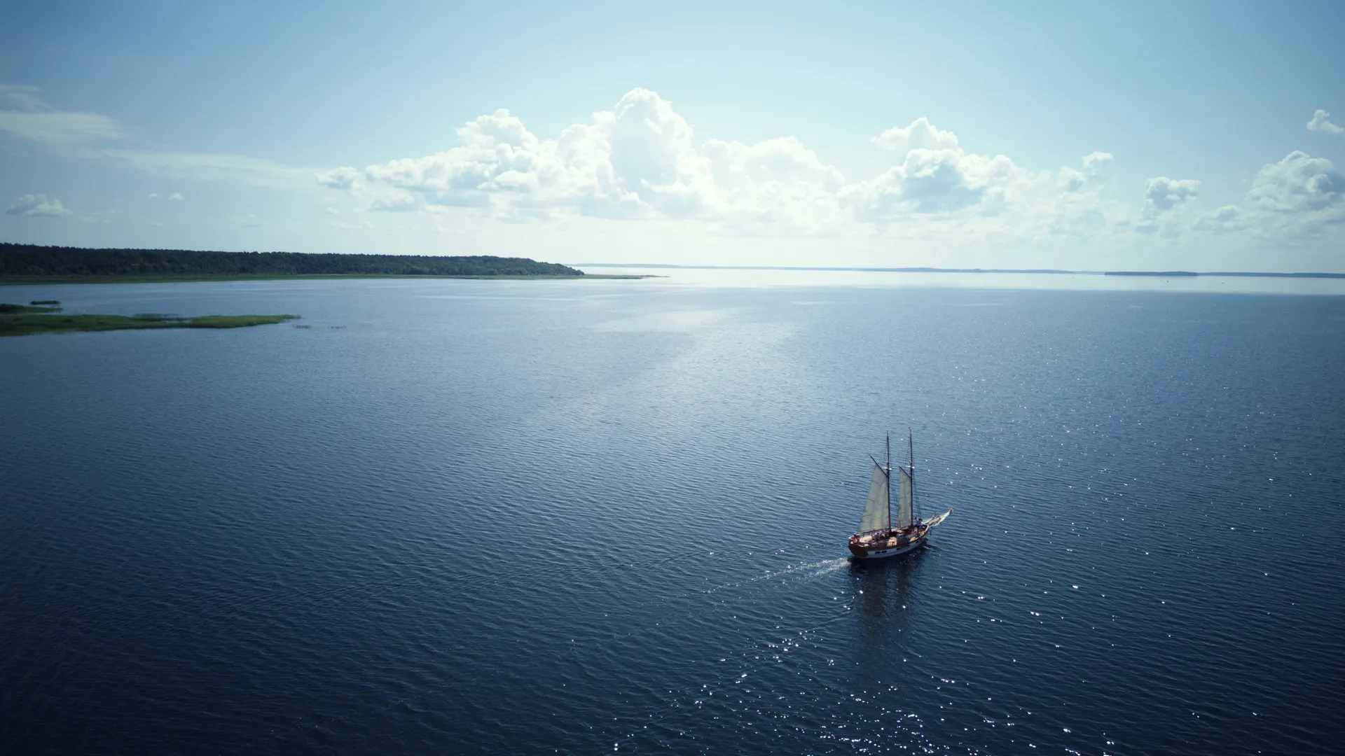 波兰 帆船 无人机照片 海 水 船 天空 云 自然 鸟瞰  电脑壁纸 4K壁纸