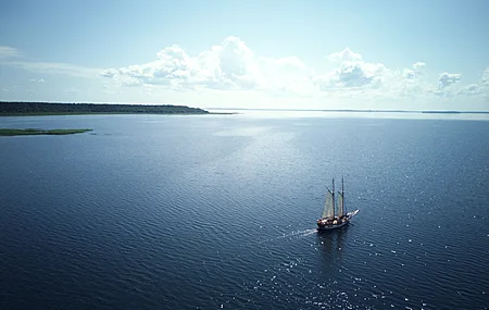 波兰 帆船 无人机照片 海 水 船 天空 云 自然 鸟瞰  电脑壁纸 4K壁纸