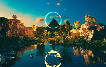 高德 自然 天空 五颜六色 AI艺术 水 反射  电脑壁纸 4K壁纸