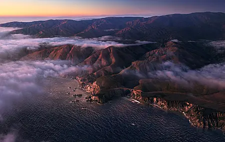 大苏尔 水 海 风景 山 岩石 自然 云 鸟瞰 天空 海岸  电脑壁纸 4K壁纸