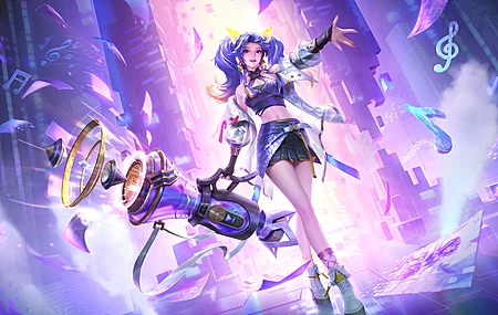 游戏CG角色 紫色头发 长发 带武器的女人 王者荣耀 电脑壁纸 4K壁纸