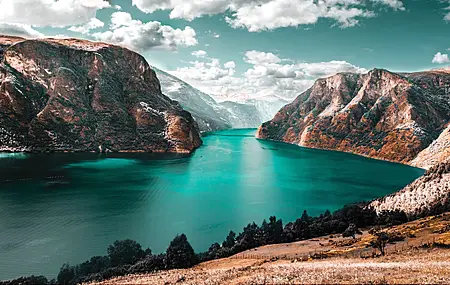 自然 风景 冬季 山脉 峡湾 电脑壁纸 4K壁纸