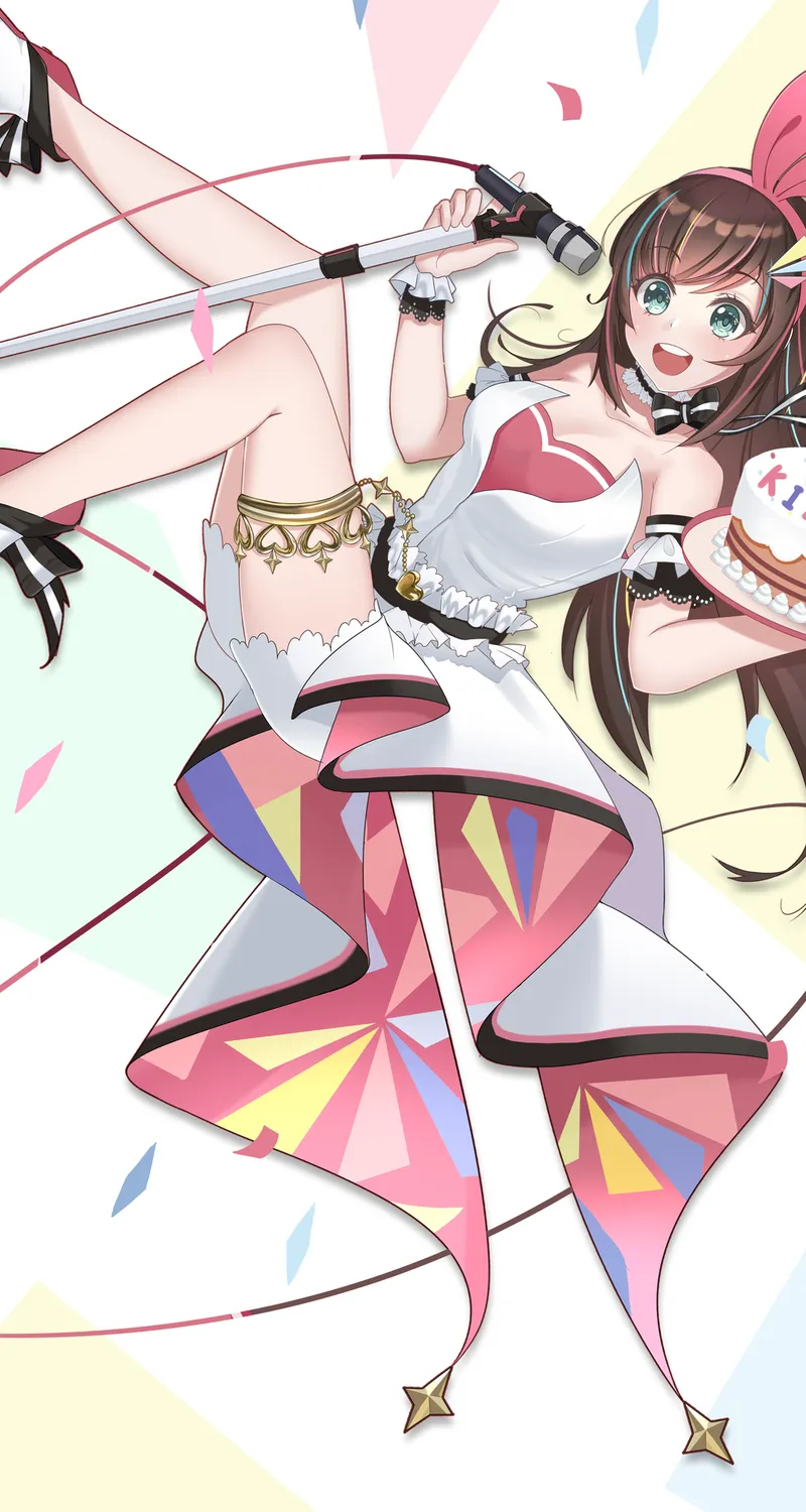 动漫女孩 鬼爱 虚拟 蛋糕  手机壁纸 4K壁纸