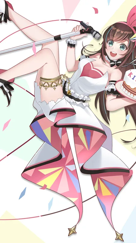 动漫女孩 鬼爱 虚拟 蛋糕  手机壁纸 4K壁纸