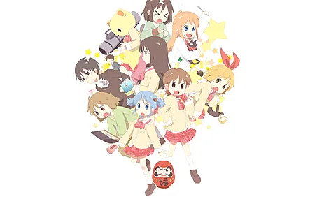 女性组合 简单背景 白色背景 动漫女孩 动漫  电脑壁纸 4K壁纸