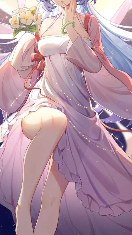 原神 漂浮 花瓣 鲜花 动漫女孩 手机壁纸 4K壁纸