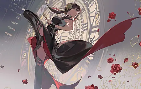 望向远方 红眼睛 间谍家族 钟楼 动漫女孩  电脑壁纸 4K壁纸