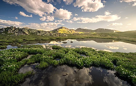 科罗拉多 湖 反射 夕阳辉光 自然 电脑壁纸 8K壁纸